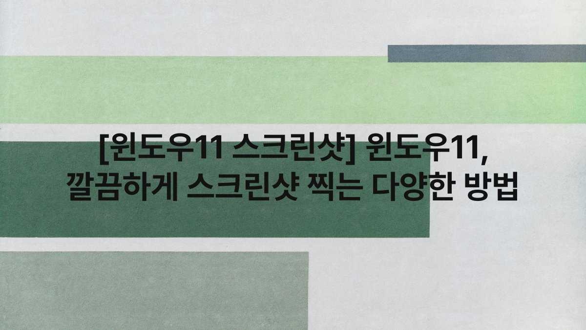 [윈도우11 스크린샷] 윈도우11, 깔끔하게 스크린샷 찍는 다양한 방법