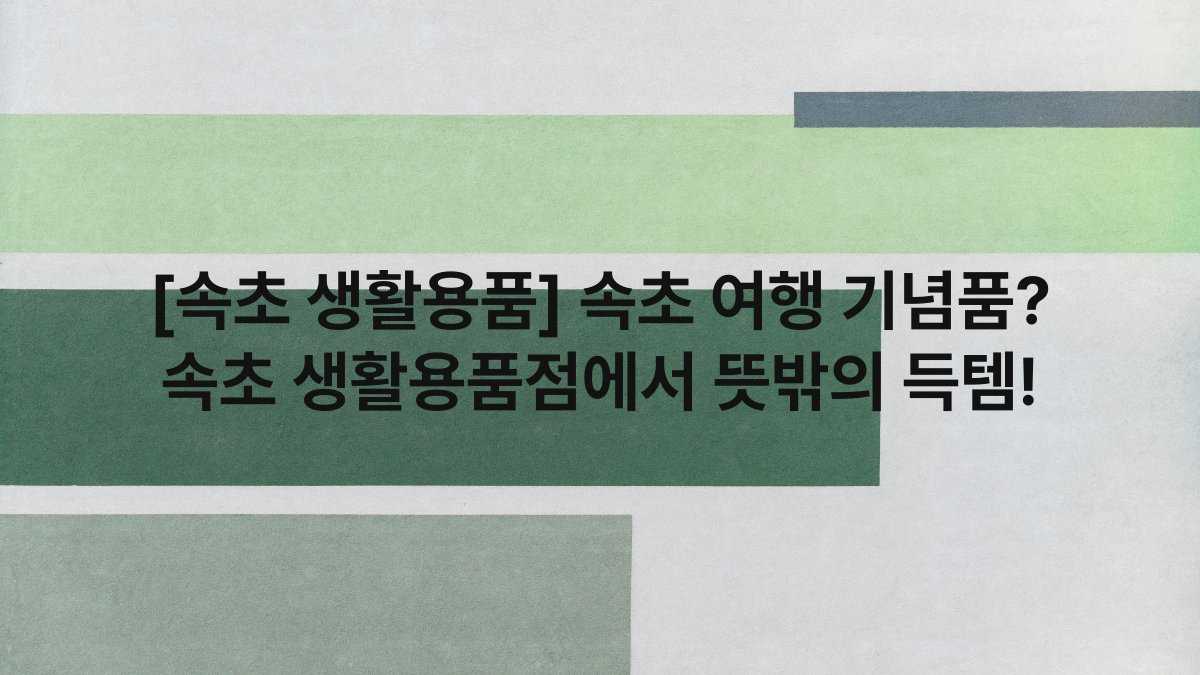 [속초 생활용품] 속초 여행 기념품? 속초 생활용품점에서 뜻밖의 득템!